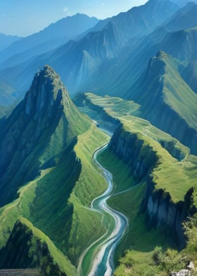 高清风景摄影，云雾缭绕山脉日出壮观景色
